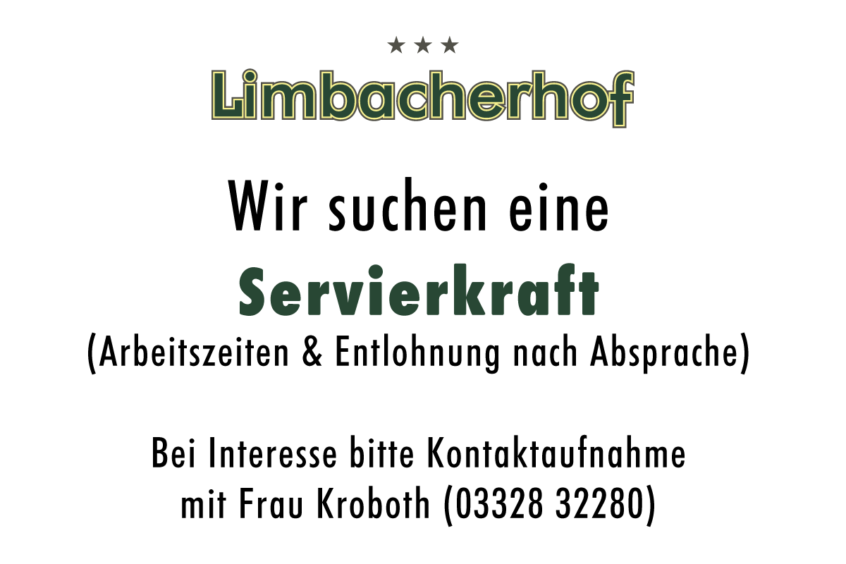 Limbacherhof Kroboth - Jobangebot Servierkraft